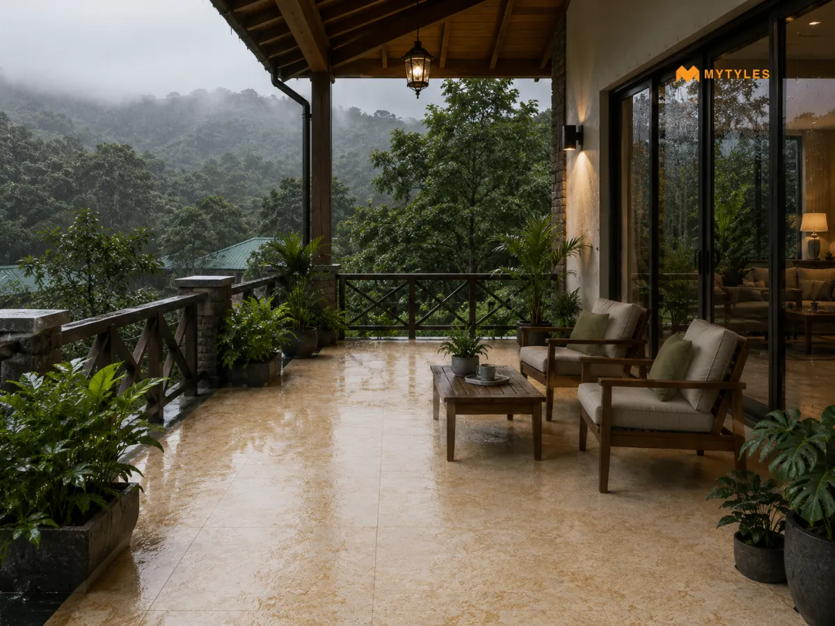 Beige Anti Skid Tiles in Mountain Resort
